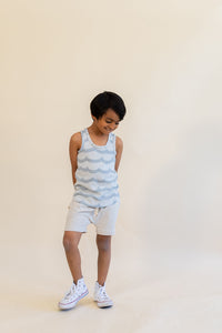 slub boy shorts - white sand