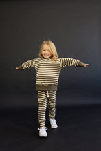 Load image into Gallery viewer, boxy sweatshirt CO - dark fatigue beige stripe