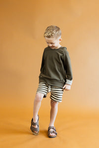 boy shorts - dark fatigue beige stripe