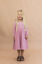 Load image into Gallery viewer, long sleeve swing dress - dew pink