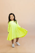 Load image into Gallery viewer, long sleeve swing dress - highlighter
