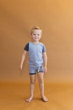 Load image into Gallery viewer, rib knit shorts - medium gray shade and athletic gray