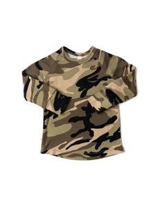 rib knit long sleeve tee - camouflage