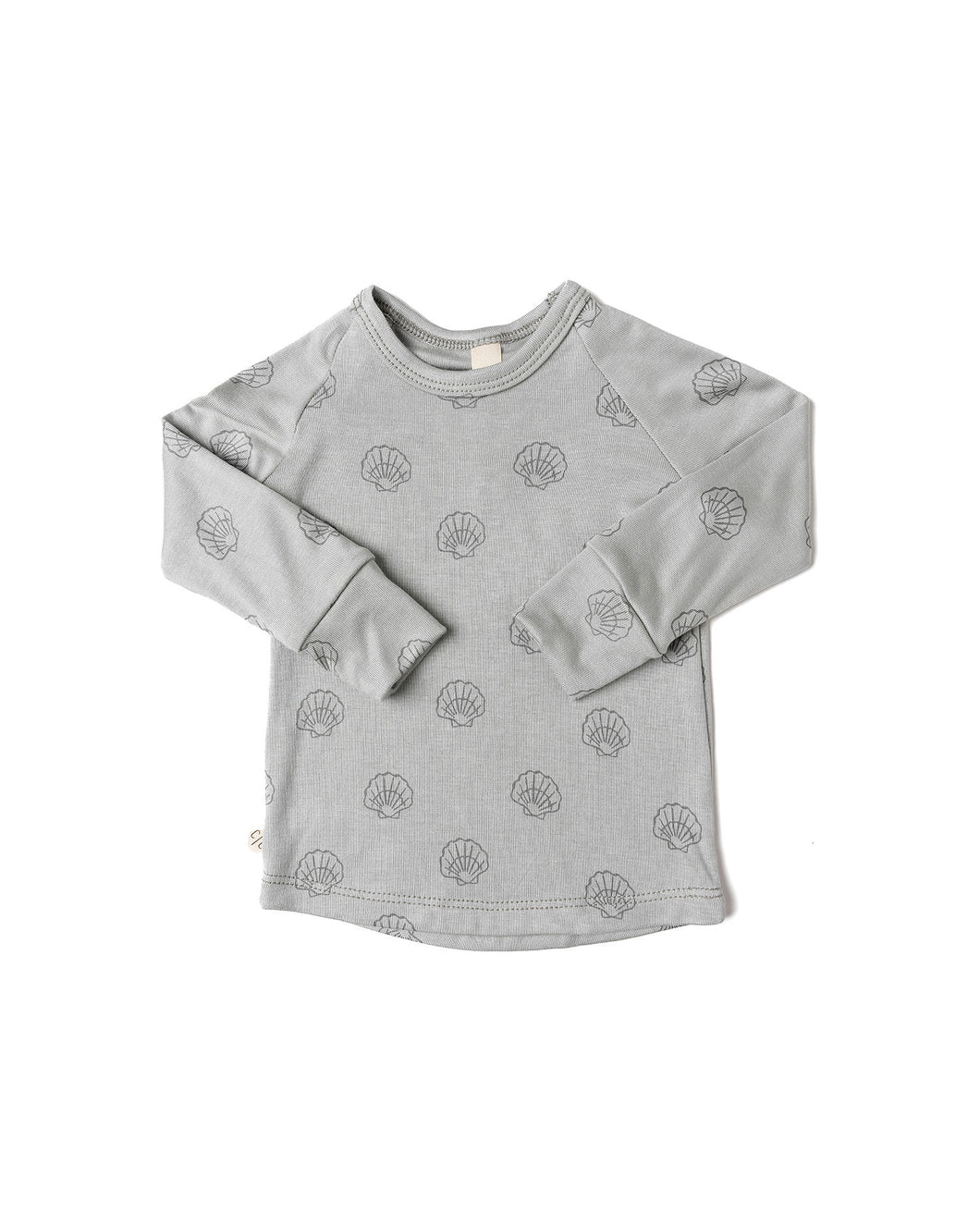 rib knit long sleeve tee - seashells