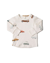 Load image into Gallery viewer, rib knit long sleeve tee - cars on natural