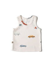 Load image into Gallery viewer, rib knit tank top - cars on natural