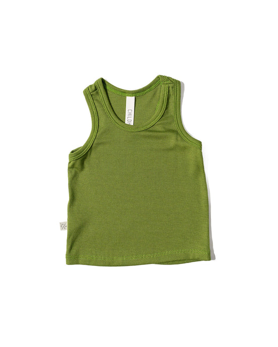 rib knit tank top - clover