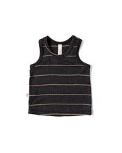 Load image into Gallery viewer, rib knit tank top - anthracite sand stripe