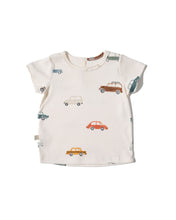 Load image into Gallery viewer, rib knit tee - cars on natural