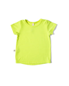 rib knit tee - highlighter