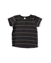 Load image into Gallery viewer, rib knit tee - anthracite sand stripe