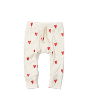 Load image into Gallery viewer, rib knit pant - red hearts on natural