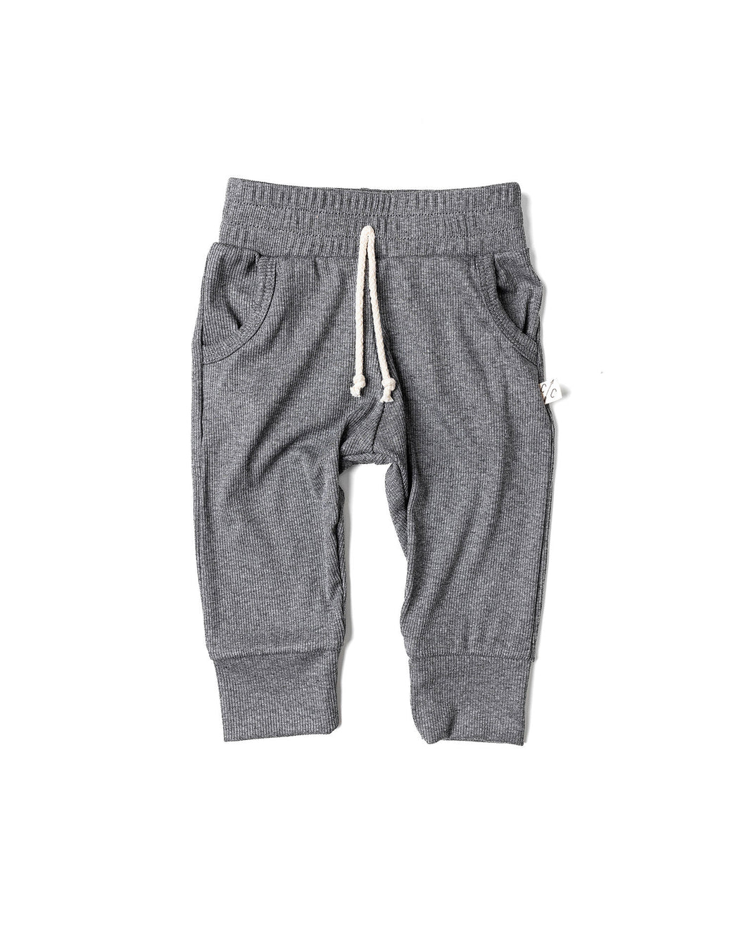 rib knit jogger - iron gray