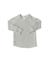 Load image into Gallery viewer, rib knit long sleeve tee - narrow charcoal stripe