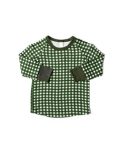 Load image into Gallery viewer, rib knit long sleeve tee - green gingham