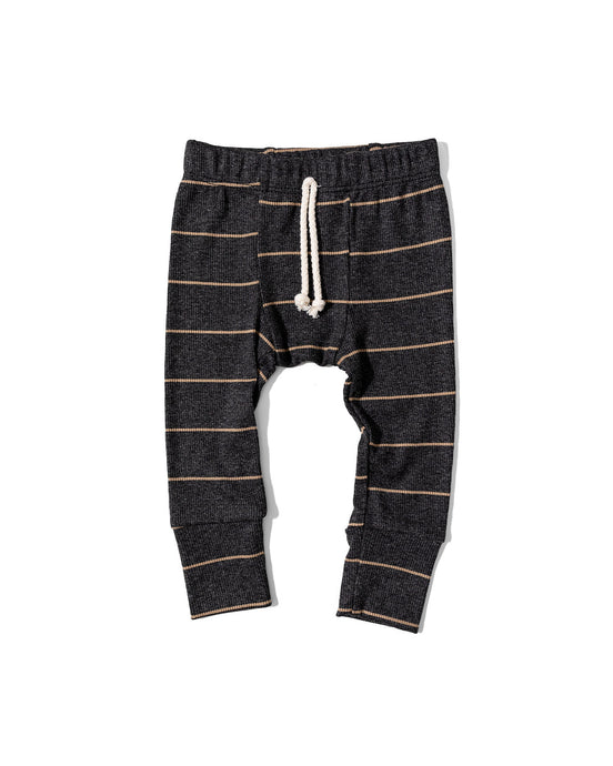 rib knit pant - anthracite sand stripe