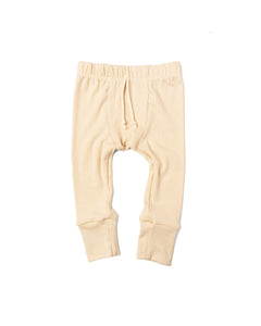 rib knit pant - beige