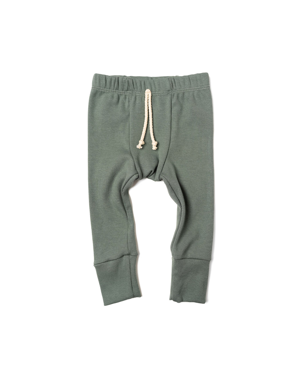 rib knit pant - golf green