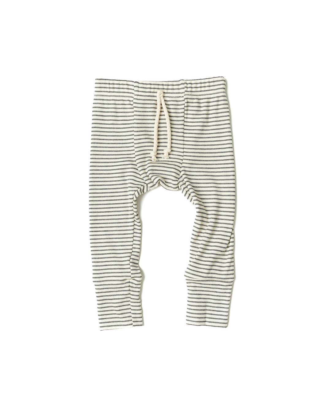 rib knit pant - narrow charcoal stripe