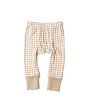 Load image into Gallery viewer, rib knit pant - tan gingham