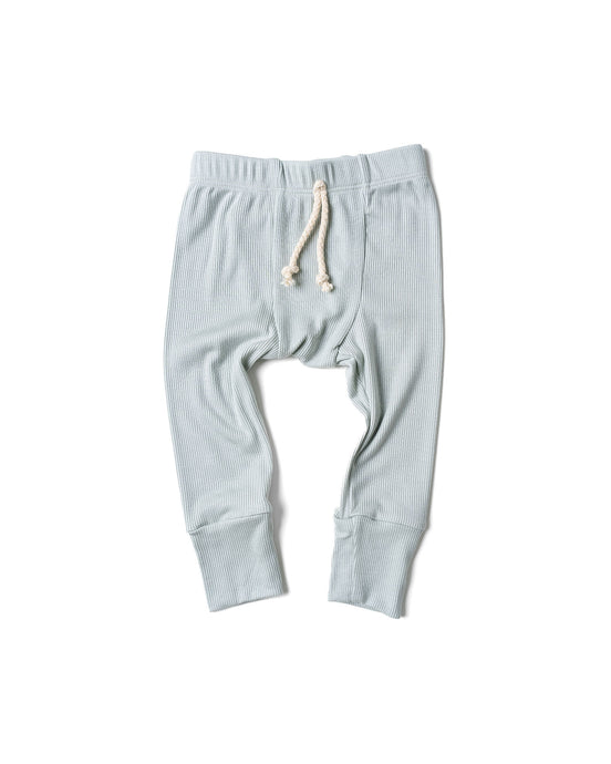 rib knit pant - blue fog