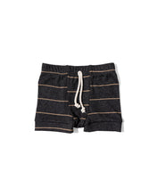 Load image into Gallery viewer, rib knit shorts - anthracite sand stripe
