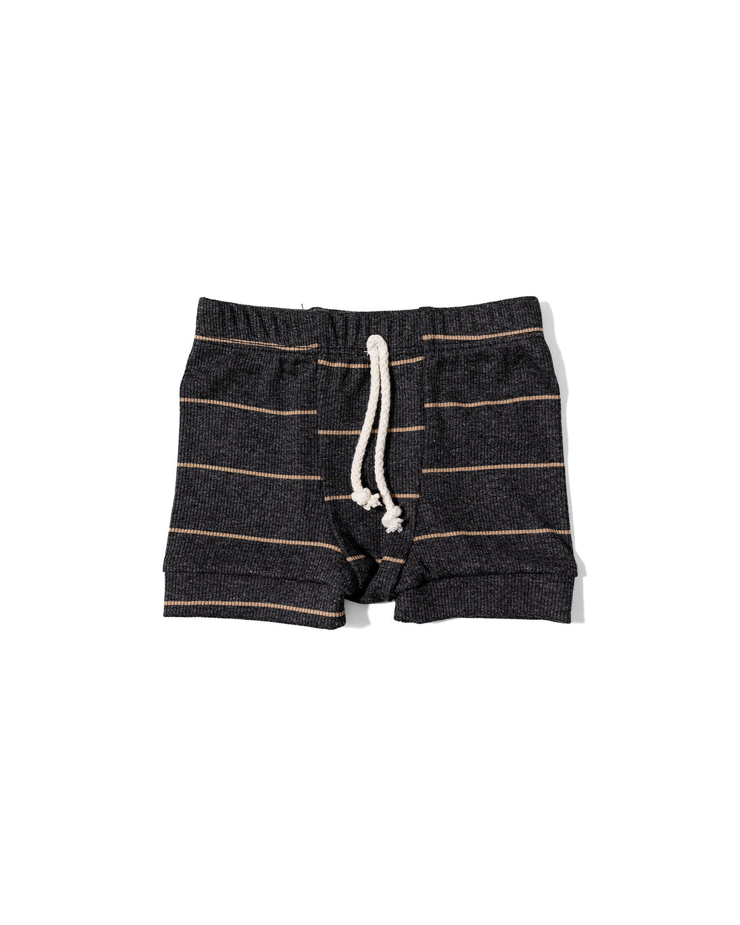 rib knit shorts - anthracite sand stripe