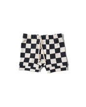 Load image into Gallery viewer, rib knit shorts - black checkerboard