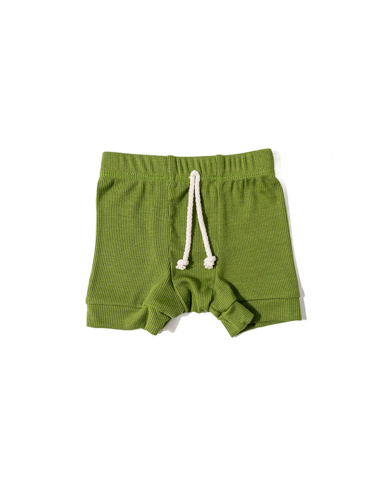 rib knit shorts - clover