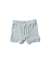 Load image into Gallery viewer, rib knit shorts - blue fog