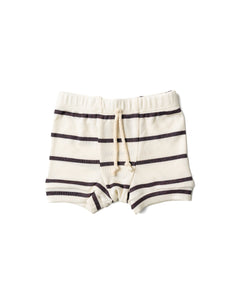 rib knit shorts - fudge stripe