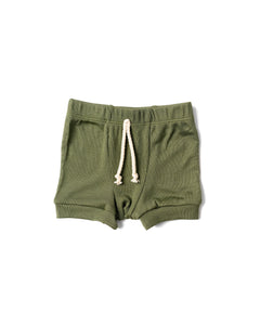 rib knit shorts - palm