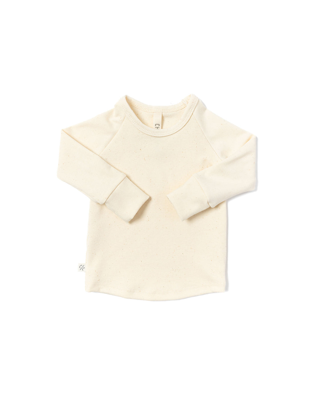 rib knit long sleeve tee - natural