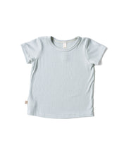 Load image into Gallery viewer, rib knit tee - blue fog