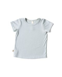 rib knit tee - blue fog