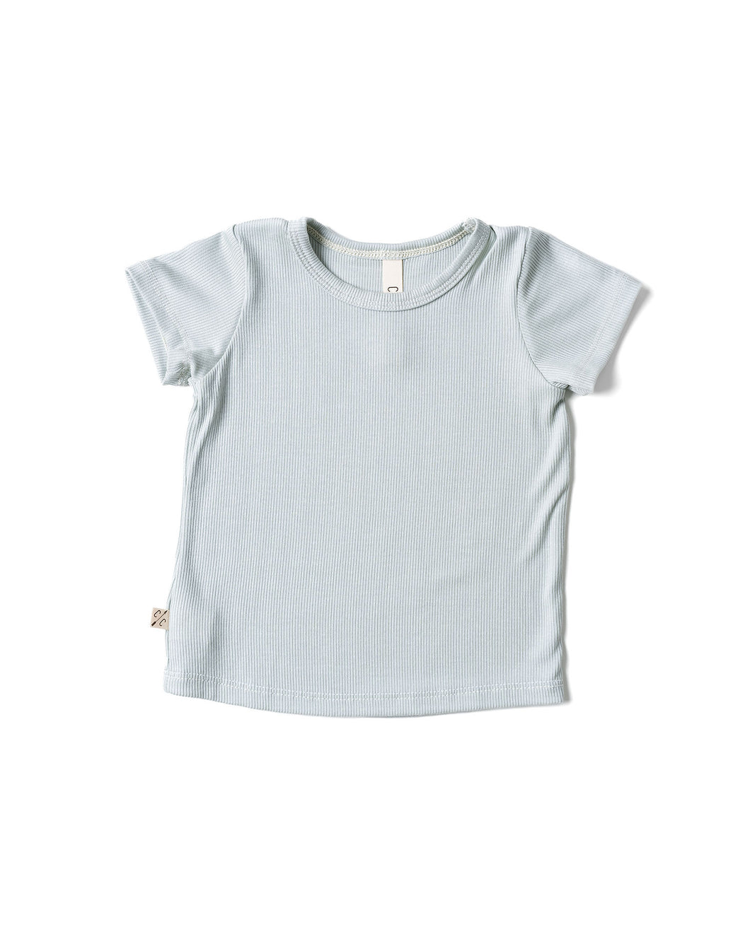 rib knit tee - blue fog