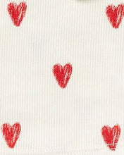 Load image into Gallery viewer, rib knit tank top - red hearts on natural