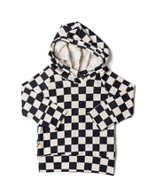 Load image into Gallery viewer, rib knit trademark hoodie - black checkerboard