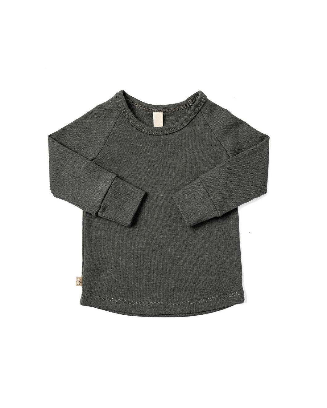 rib knit long sleeve tee - rhino