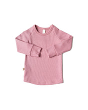 Load image into Gallery viewer, rib knit long sleeve tee - dew pink