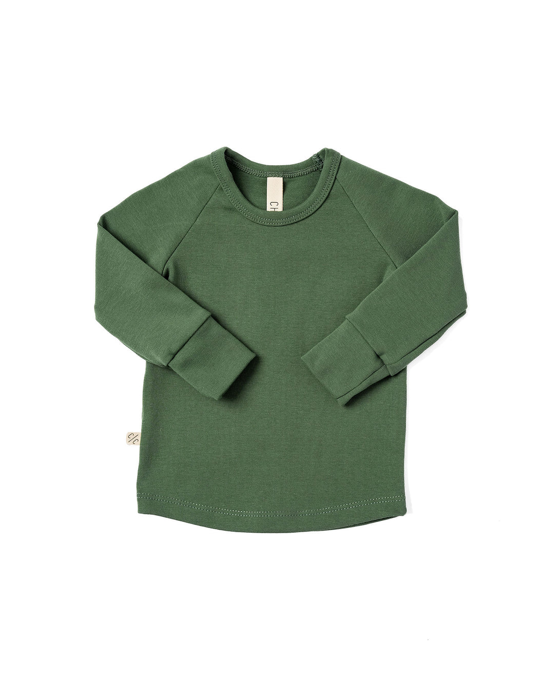 rib knit long sleeve tee - sea pine