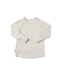 rib knit long sleeve tee - fog stripe