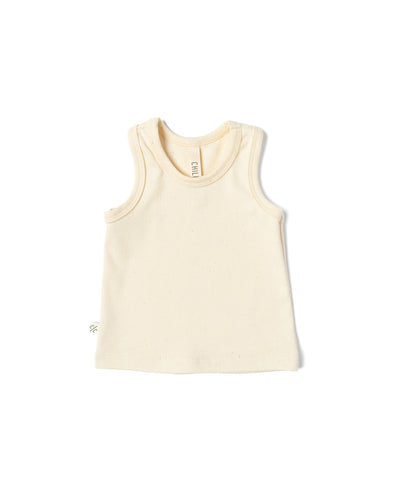 rib knit tank top CO - natural tri blend