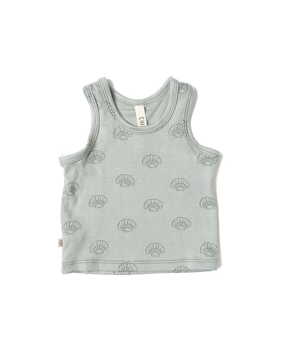 rib knit tank top - seashells