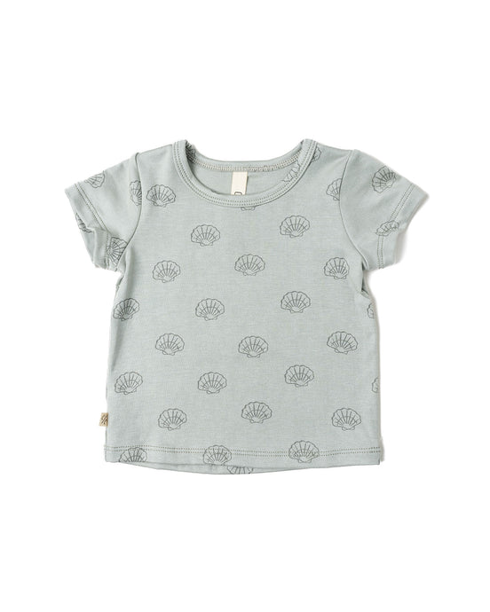 rib knit tee - seashells
