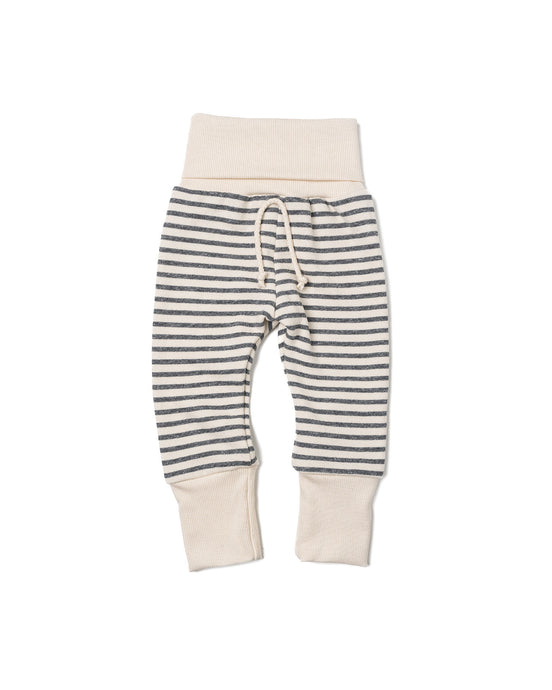 skinny sweats - narrow gray stripe