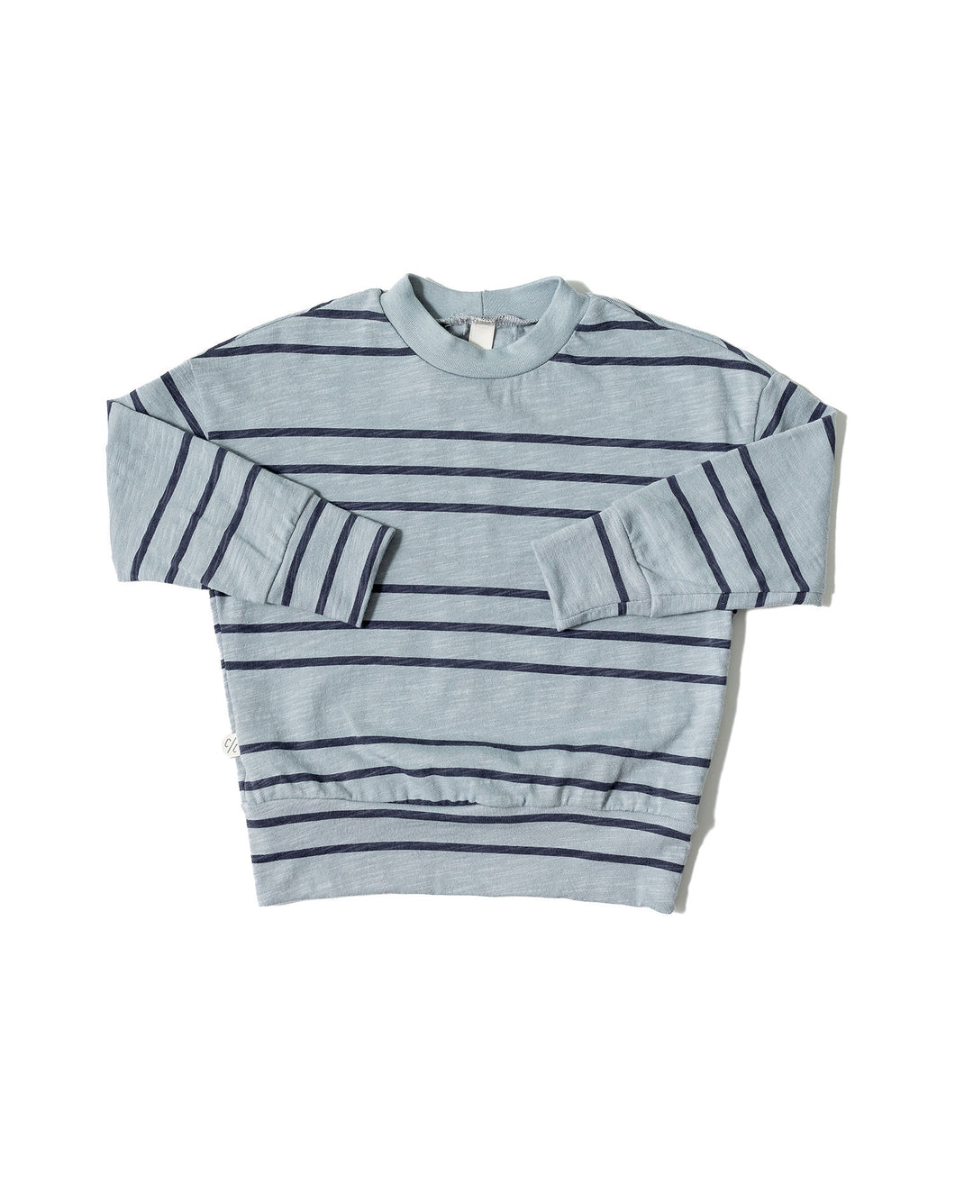 slub boxy sweatshirt - triple stripe on quarry