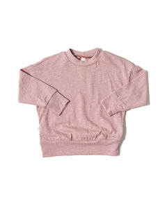 slub boxy sweatshirt - woodrose