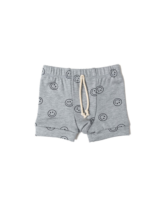 rib knit shorts - all over smile
