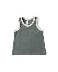 ringer tank top CO - agave green